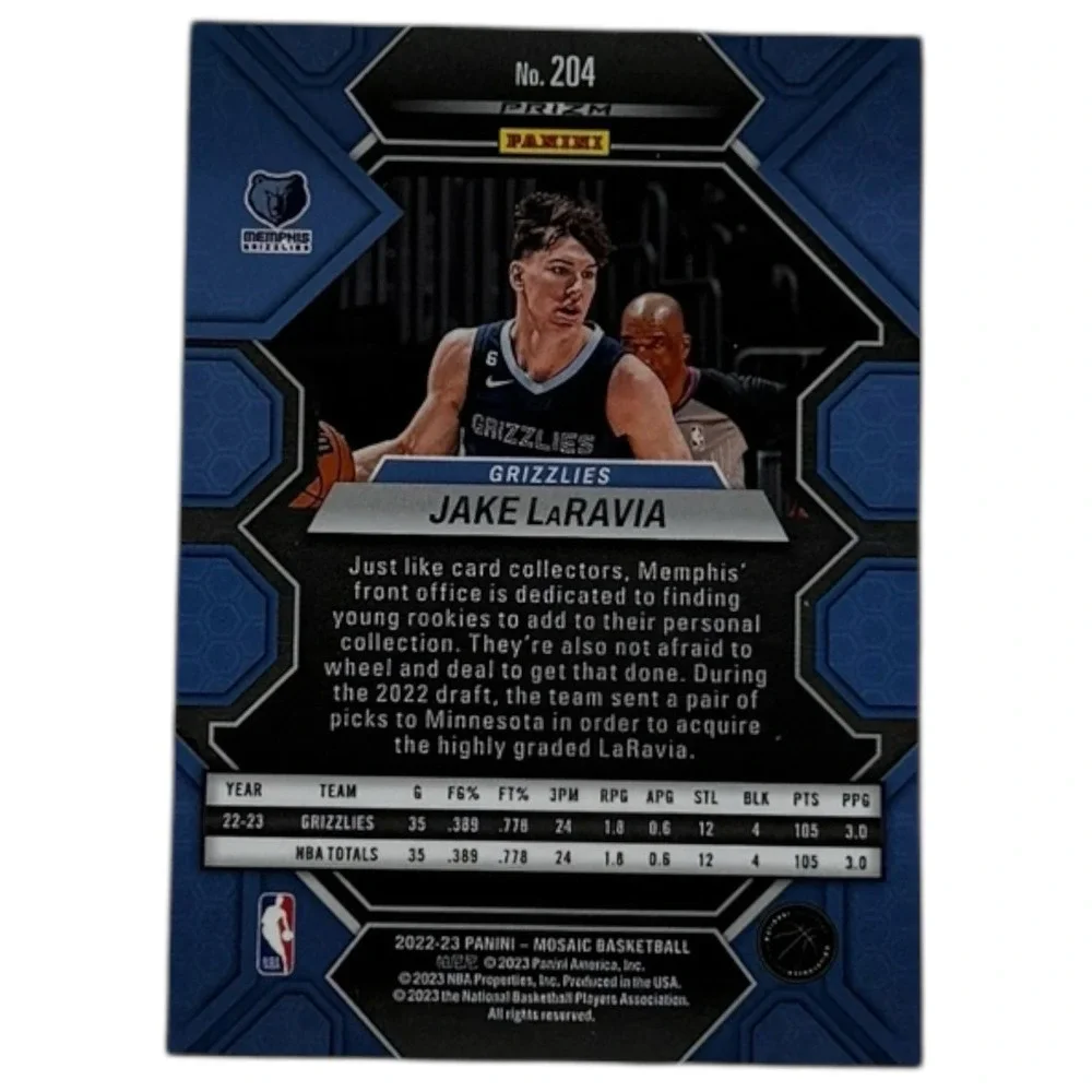 2022-23 Panini Mosaic Rookies Reactive Blue Prizm‎ Jake LaRavia #204 Rookie RC